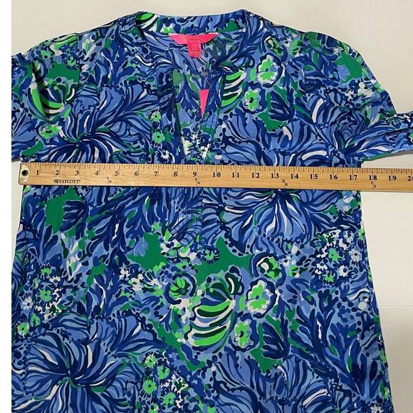 Lilly Pulitzer Coulter Top Abaco Blue Blouse Size XX Small New - Picture 5 of 15
